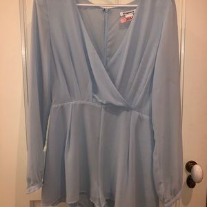Light Blue Long Sleeve Romper